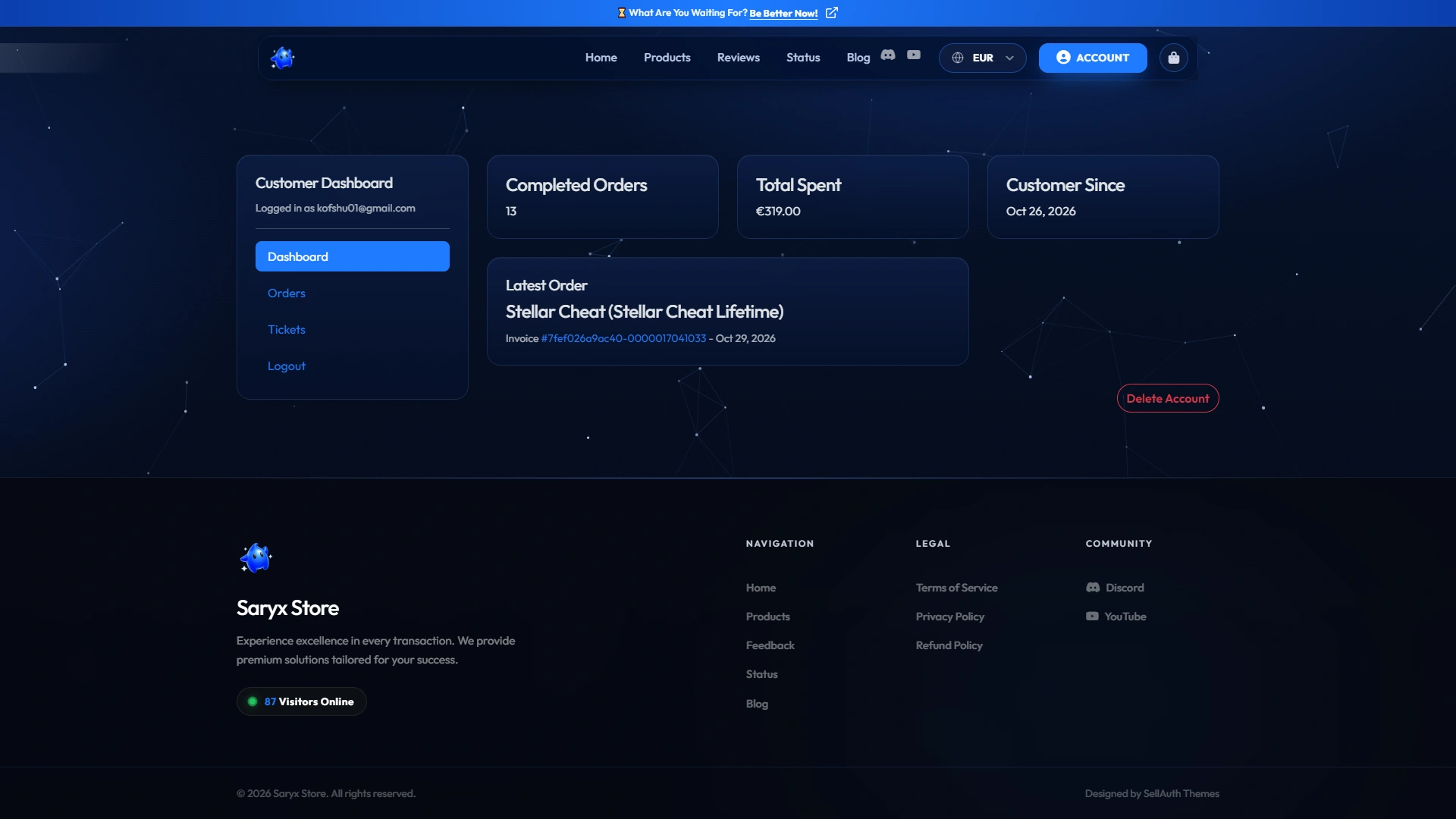 Customer Dashboard